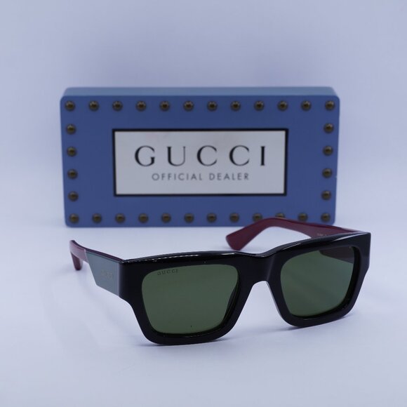 Final Price! Gucci GG1668S 003 Black/Green Sunglasses - Picture 1 of 11
